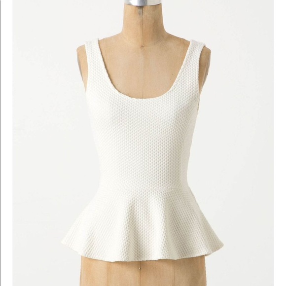 Anthropologie Tops - Anthropologie Ganni white peplum top XS